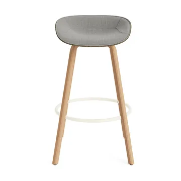 Mat Barstool Barhocker mit Vorderpolsterung, 75 cm - Remix 133-seaweed-beech-cream steel - Normann Copenhagen