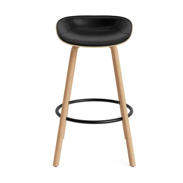Mat Barstool Barhocker mit Vorderpolsterung, 75 cm - Ultra 41599-hemp-beech-black steel - Normann Copenhagen