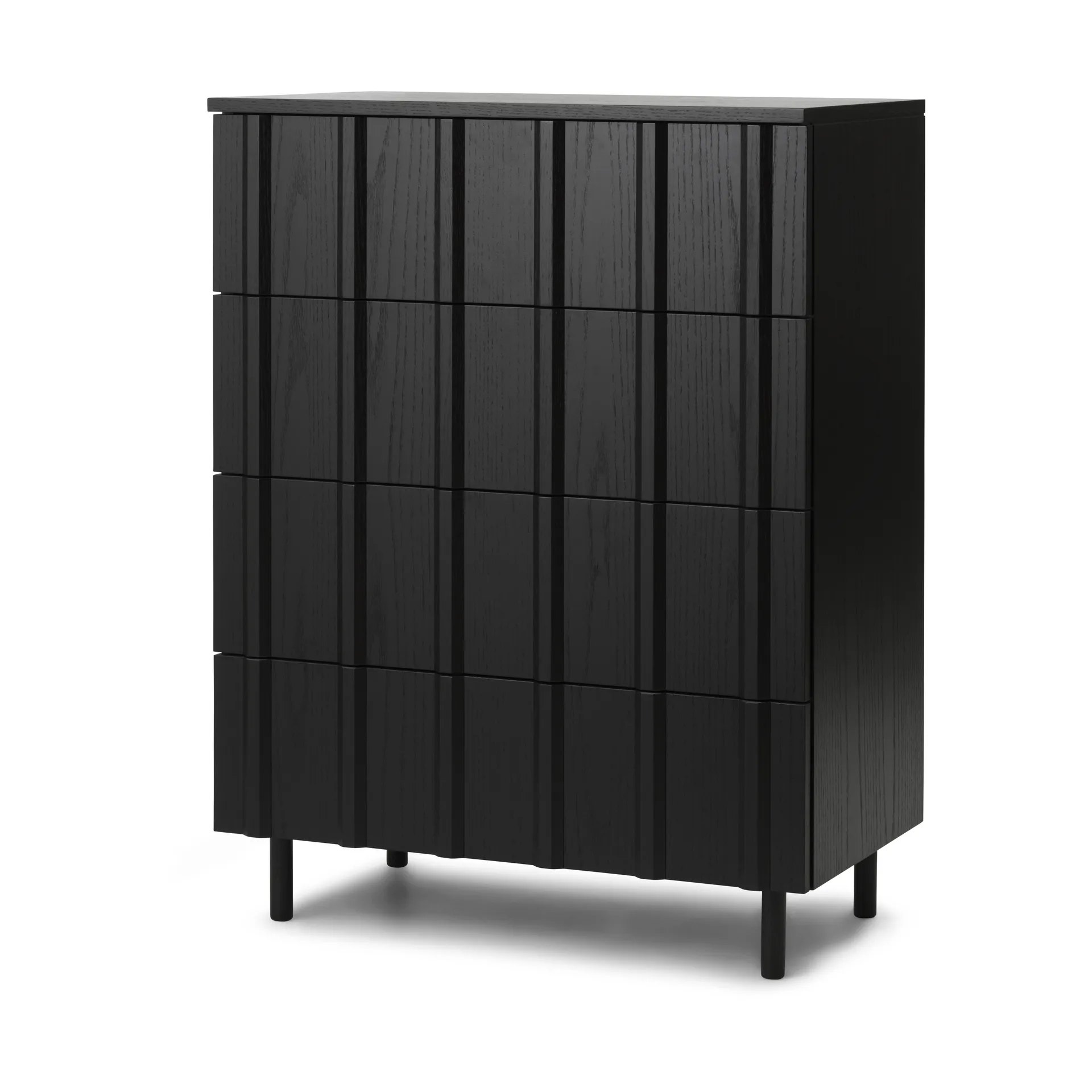 Rib Kommode 4 Schubladen, Soft Black Normann Copenhagen