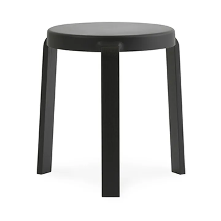 Tap runder Hocker - Black, Schwarze Eichenholzbeine, Ø35x43 cm - Normann Copenhagen