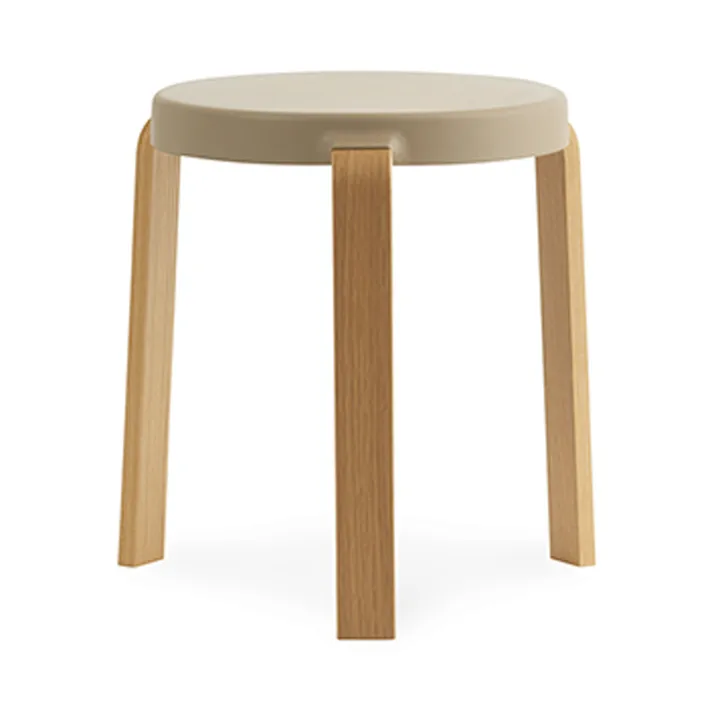 Tap runder Hocker - Sand, Eichenholzbeine, Ø35x43 cm - Normann Copenhagen