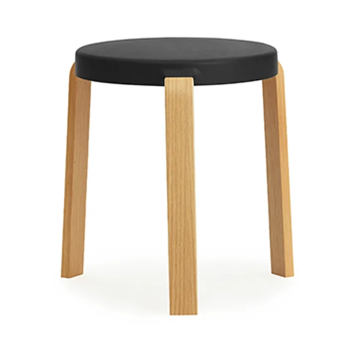 Tap runder Hocker - Schwarz-Eiche, Ø41x43 cm - Normann Copenhagen