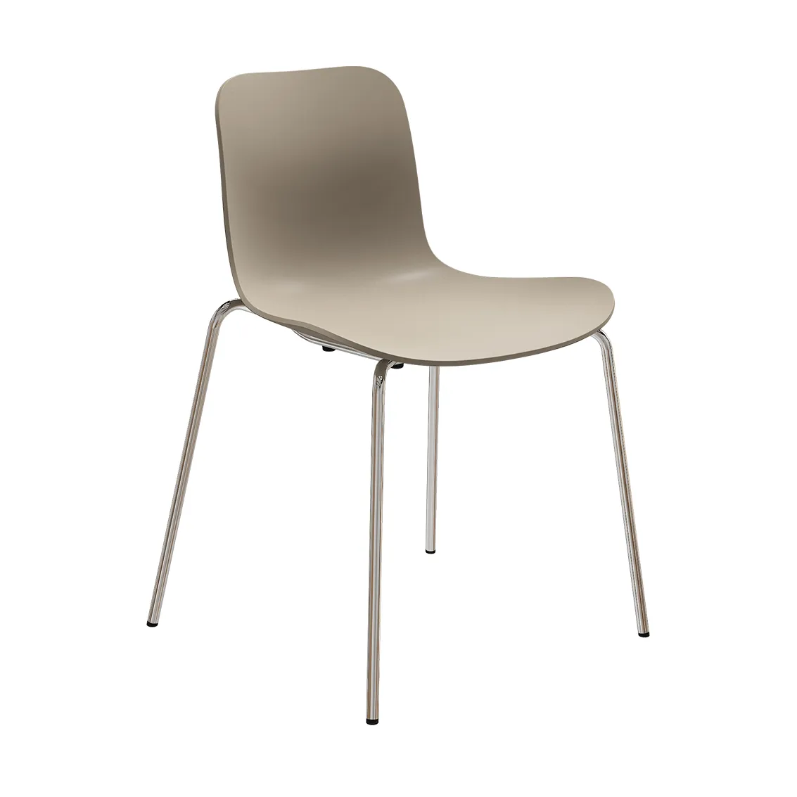 Langue Stuhl, Warm Grey-verchromtes Gestell NORR11
