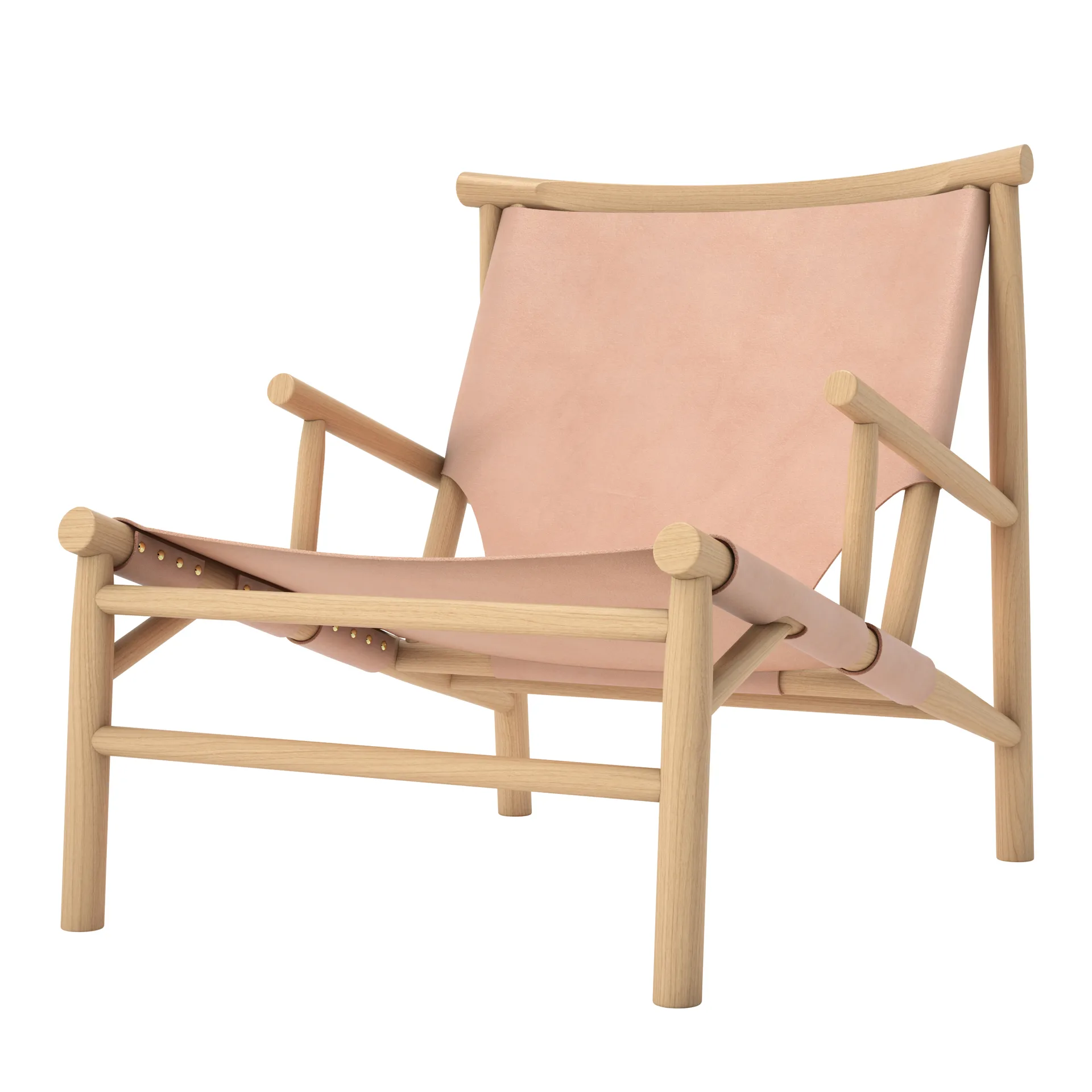 Samurai Loungestuhl Ledersitz Eiche, Natur NORR11