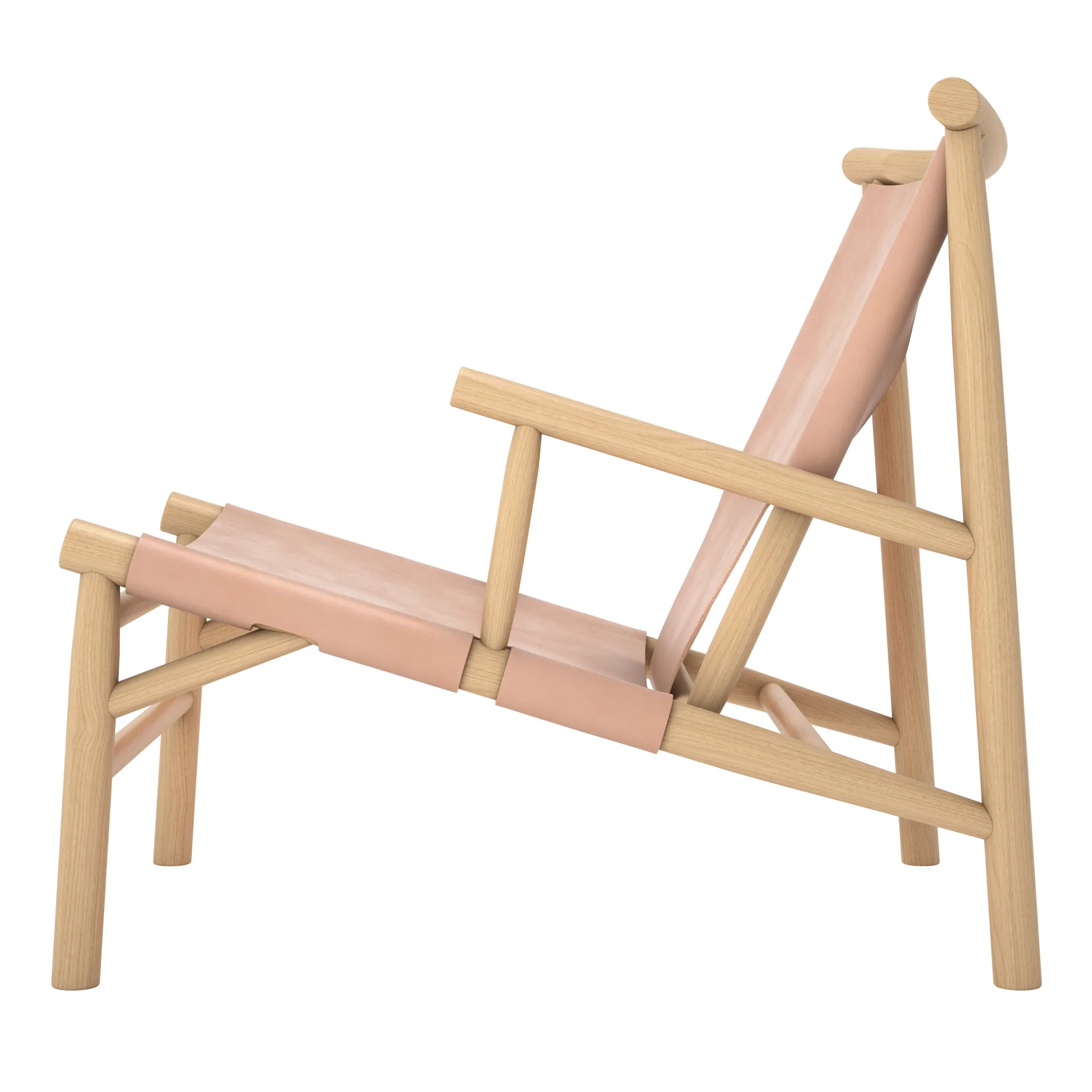 Samurai Loungestuhl Ledersitz Eiche, Natur NORR11