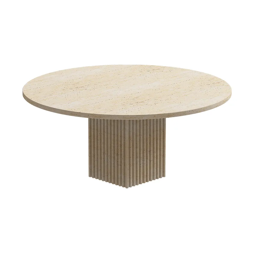 Soho Couchtisch, Beige travertin, Ø80x35 cm NORR11