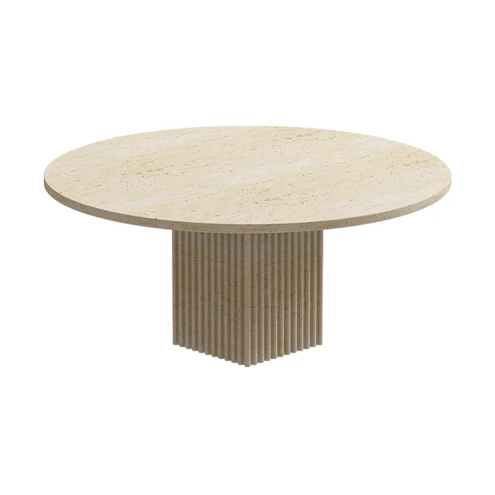 Soho Couchtisch - Beige travertin, Ø80x35 cm - NORR11