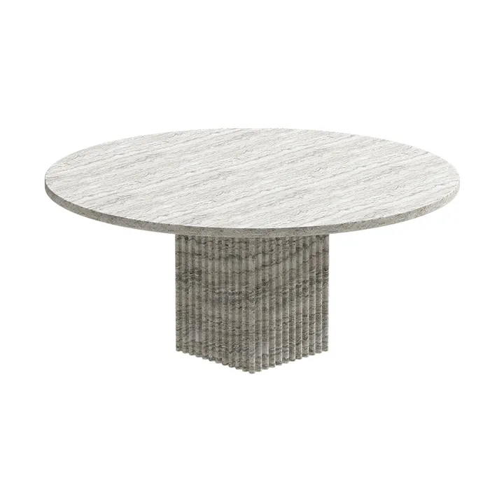 Soho Couchtisch - Silver travertin, Ø80x35 cm - NORR11