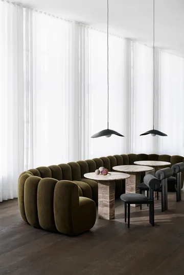 Soho Esstisch - Silver travertin, Ø80x74 - NORR11