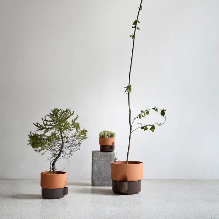 Oasis Selbstbewässerungstopf medium Ø20.5 cm, Terracotta-Dunkelbraun Northern