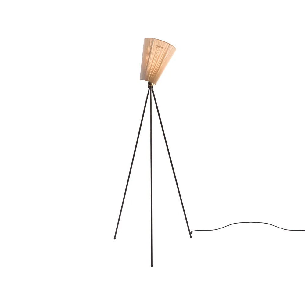 Oslo Wood Stehleuchte, Beige, Gestell matt schwarz Northern