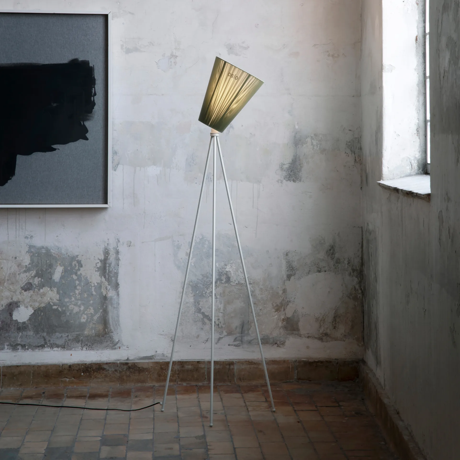 Oslo Wood Stehleuchte Schirm, Olivgrün Northern