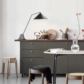 Pal runder Hocker mit Rattansitz - Helle eiche - Northern
