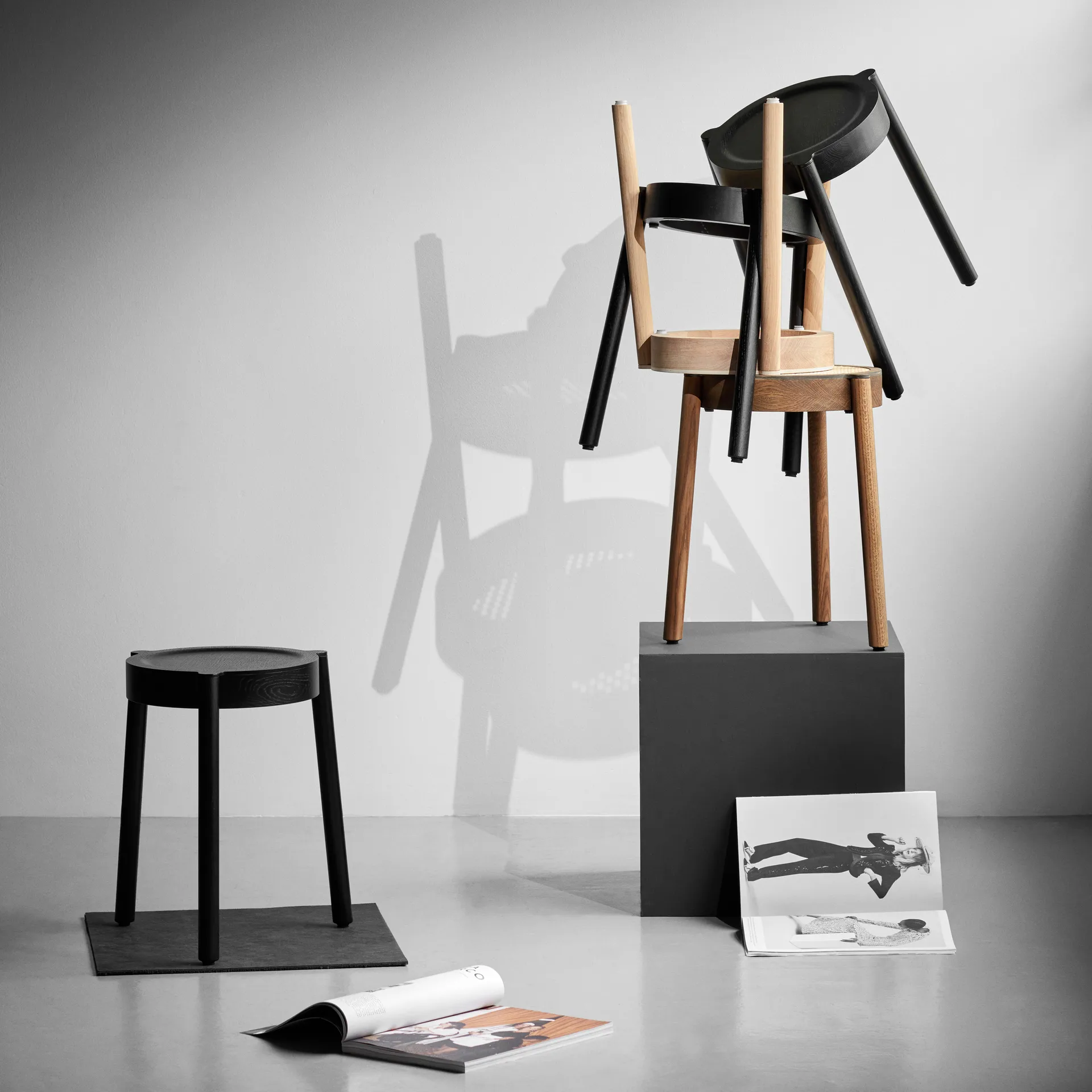 Pal runder Hocker, Schwarze Eiche, Ø37x46 cm Northern