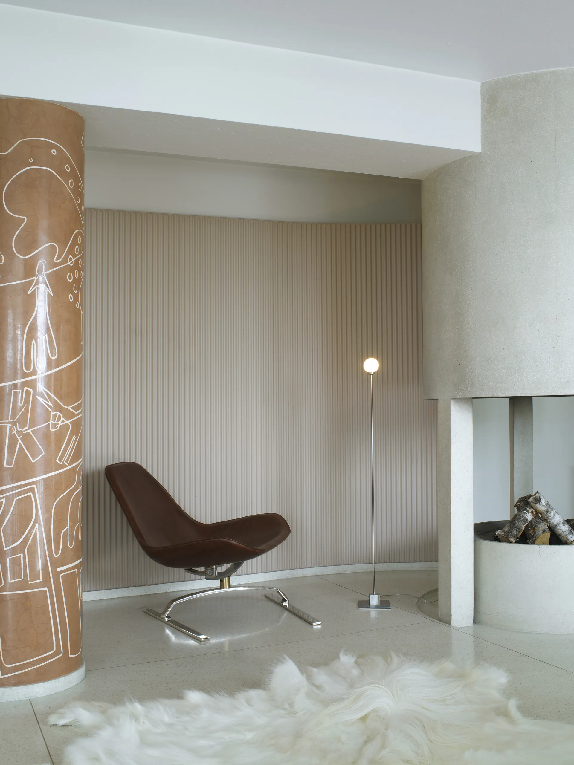 Snowball Stehleuchte 117cm, Steel Northern