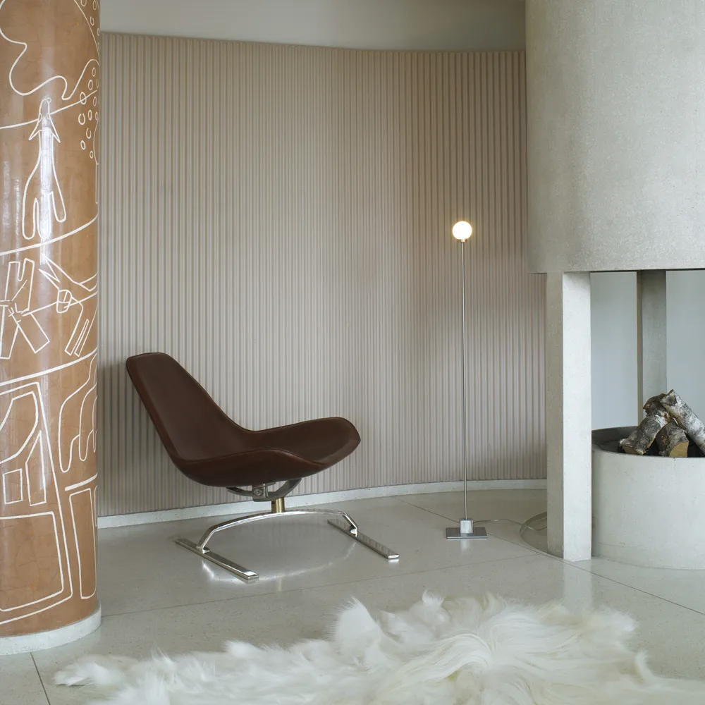 Snowball Stehleuchte, Steel, weißt Opalglas Northern