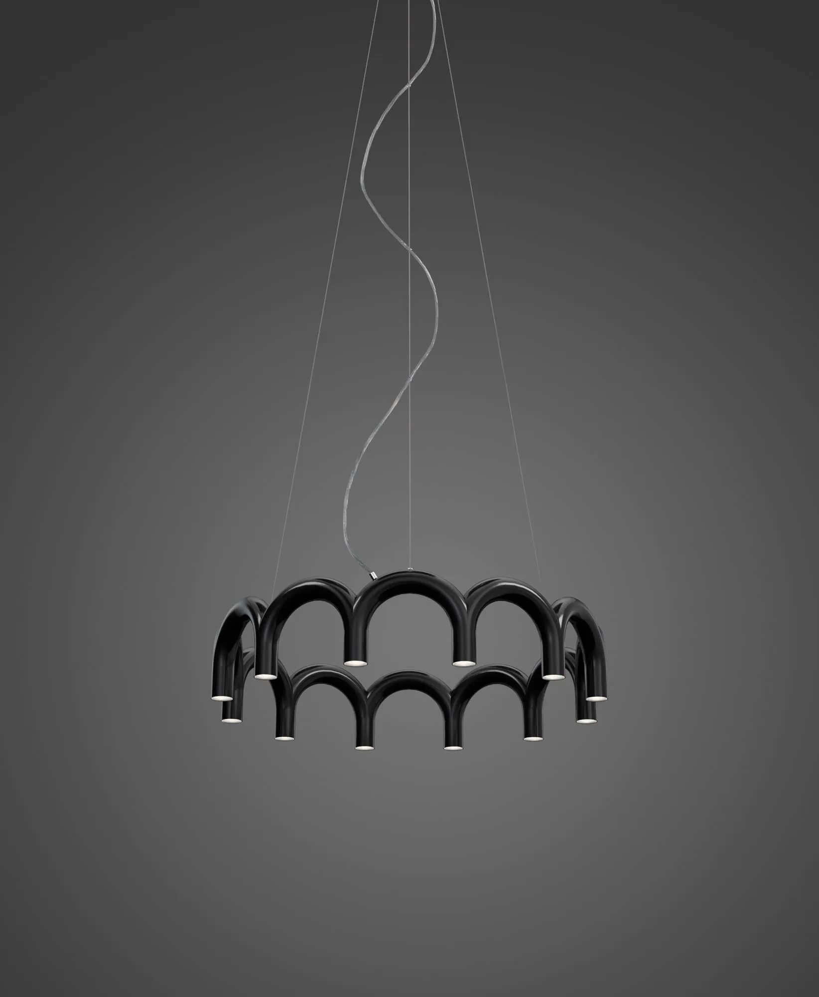 Arch circle Pendelleuchte Ø76cm, Schwarz, Ø98 cm Oblure