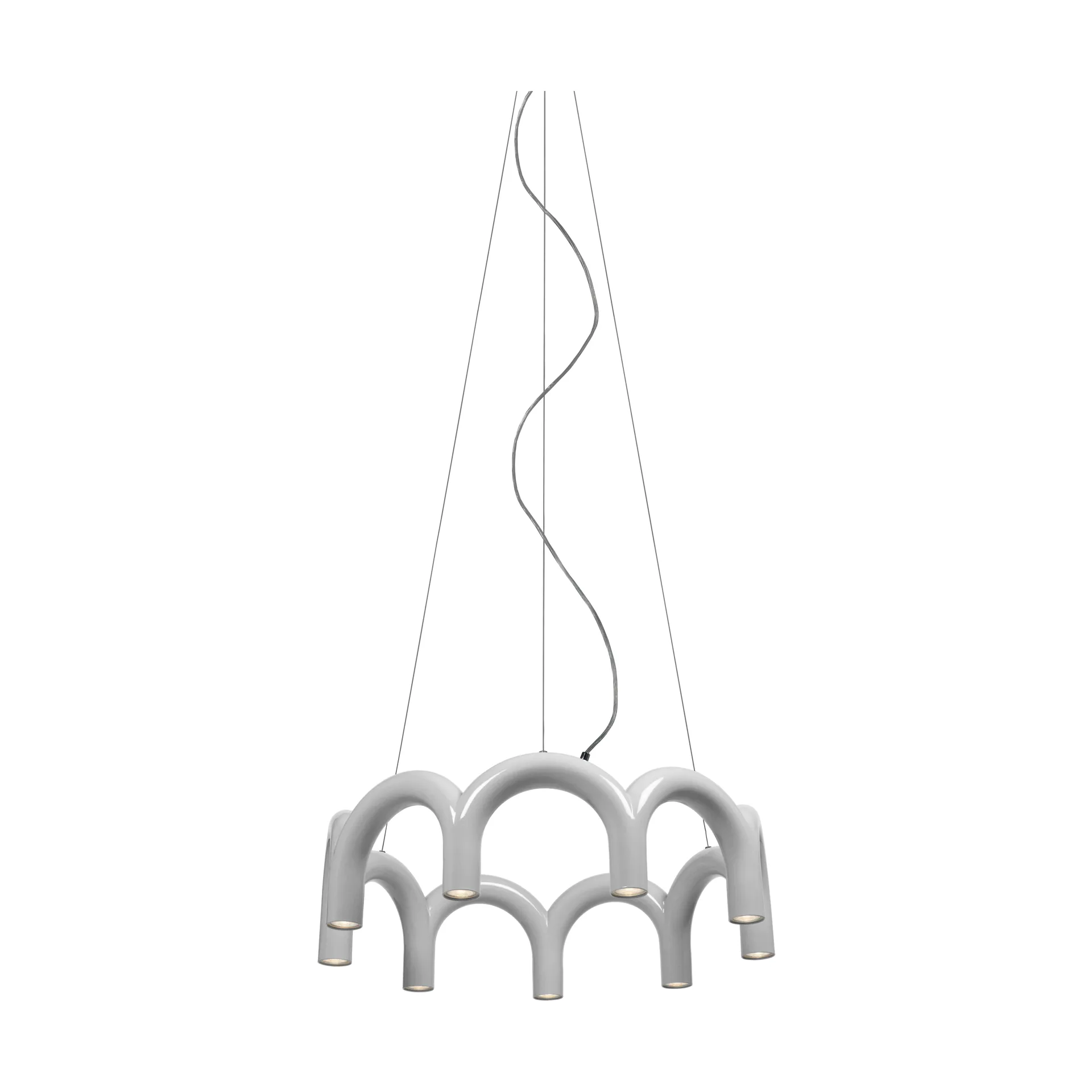 Arch circle Pendelleuchte, White, Ø76 cm Oblure