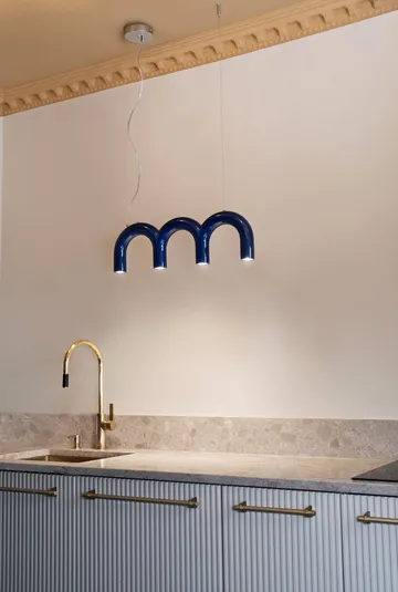 Arch Triplett-Pendelleuchte - Blau, 65,6 cm - Oblure