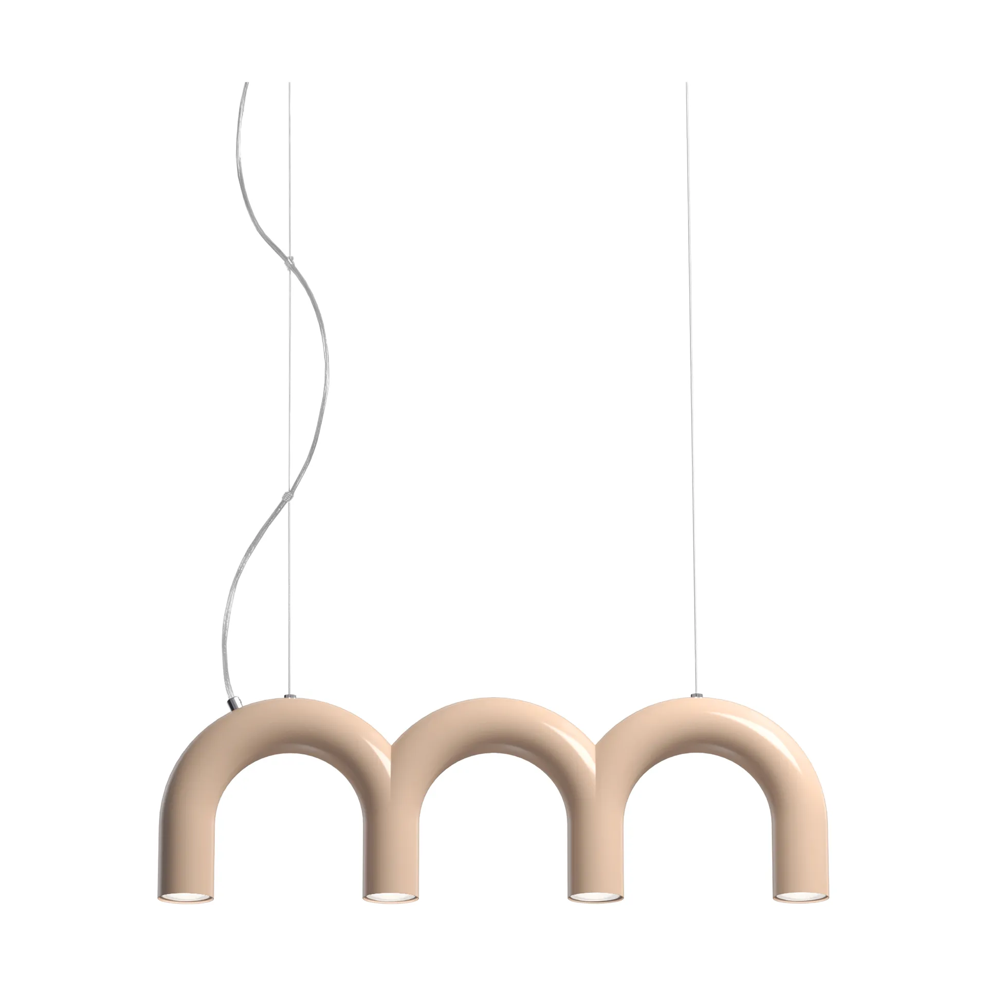 Arch Triplett-Pendelleuchte, Nude, 65,6 cm Oblure