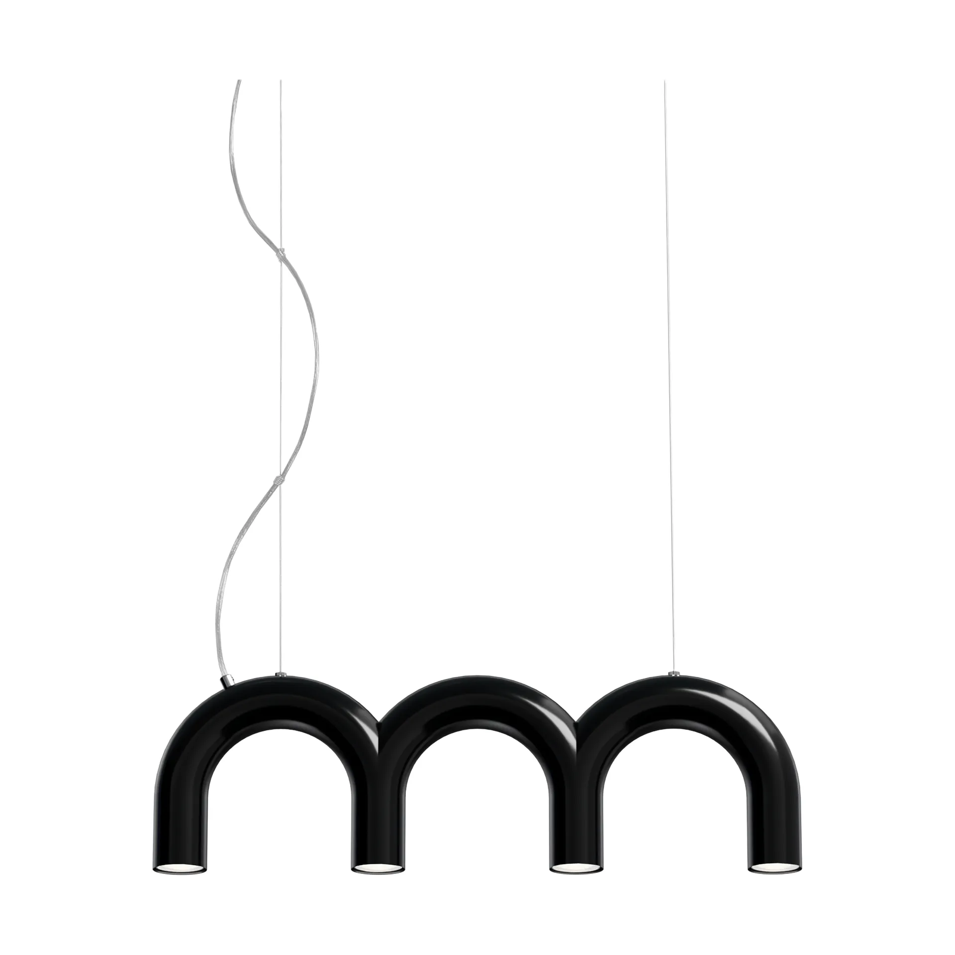 Arch Triplett-Pendelleuchte, Schwarz, 65,6 cm Oblure