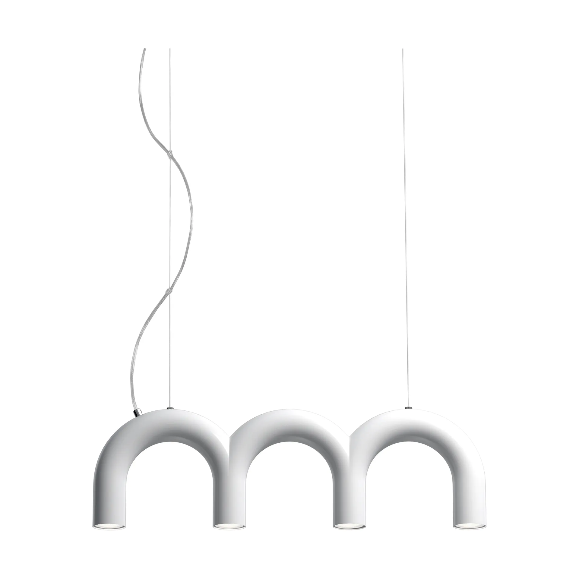 Arch Triplett-Pendelleuchte, Weiß, 65,6 cm Oblure