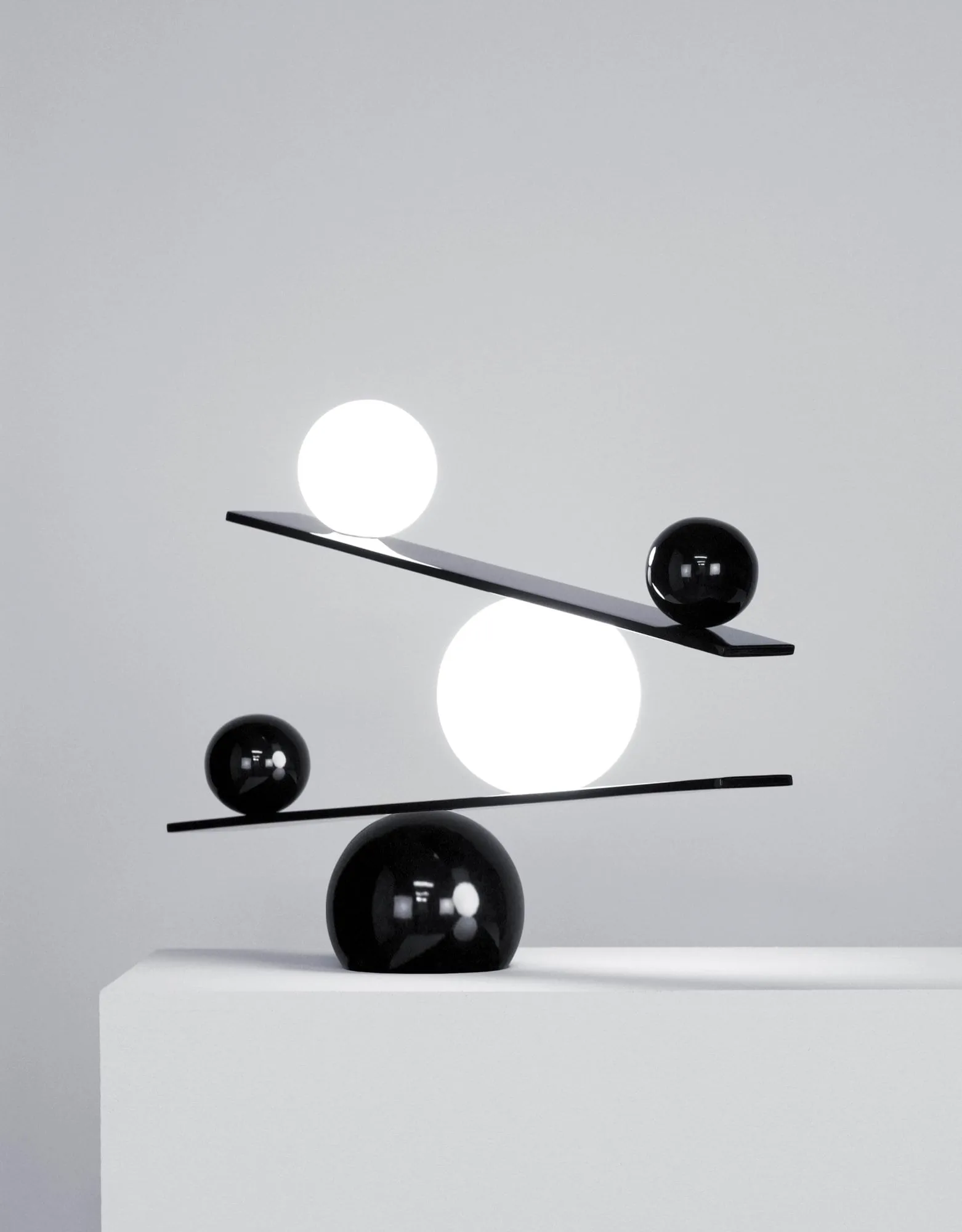 Balance Tischleuchte, Schwarz, v2 Oblure