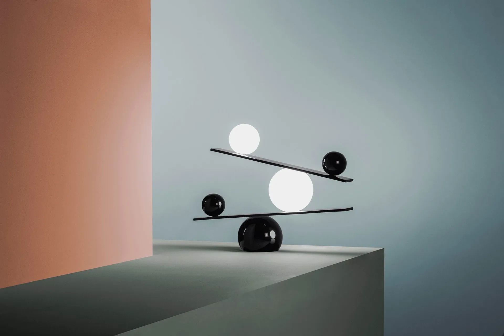 Balance Tischleuchte, Schwarz, v2 Oblure