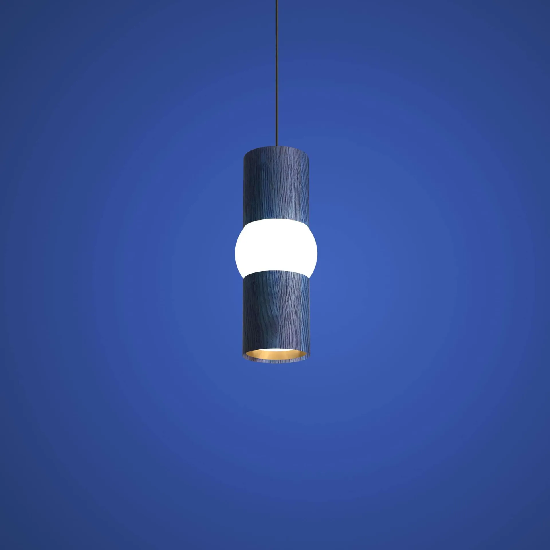 Lightbone Pendelleuchte, Klein 24 cm, blaue Eiche Oblure