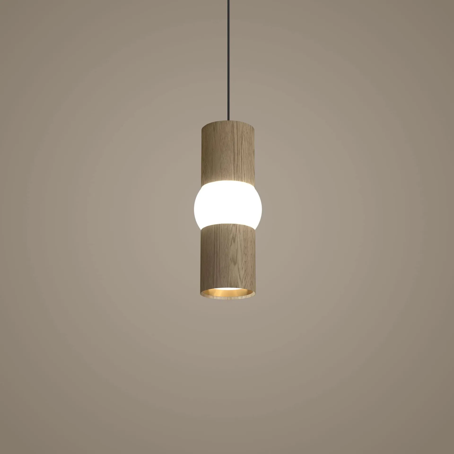 Lightbone Pendelleuchte, Klein 24 cm, naturbelassene Eiche Oblure