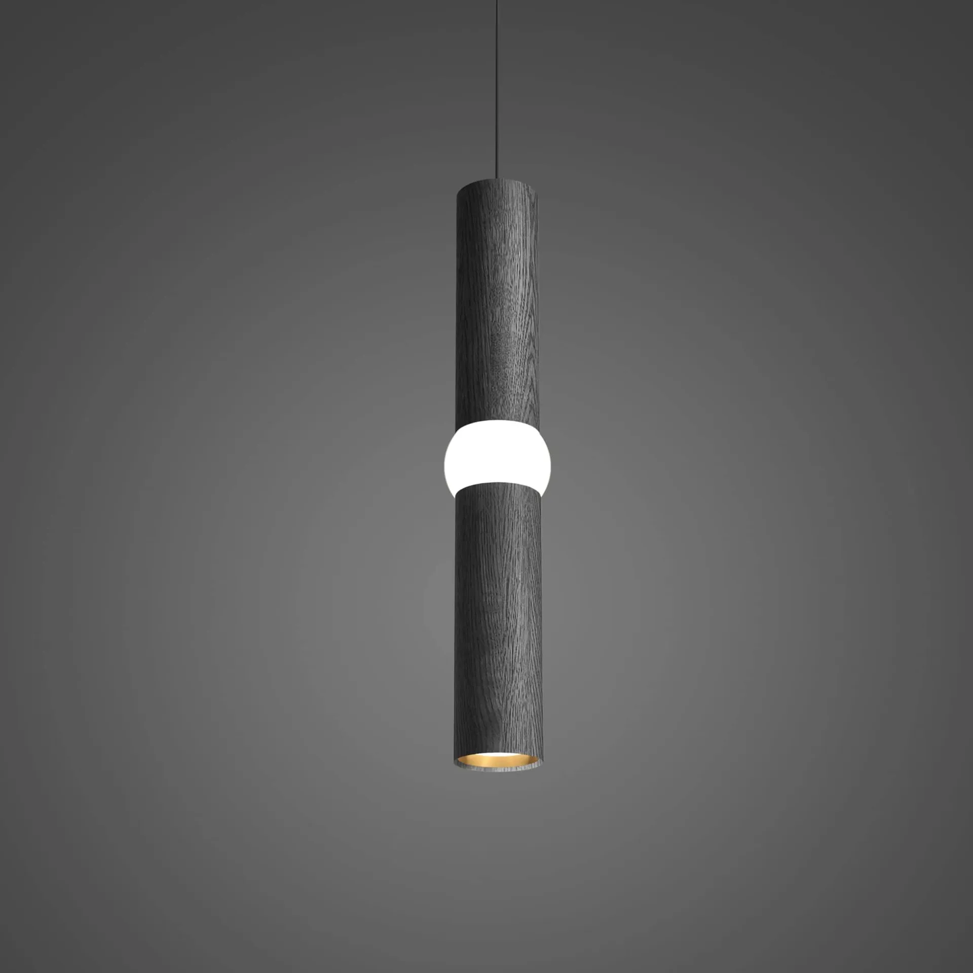 Lightbone Pendelleuchte, Medium 53,8 cm, Schwarzeiche Oblure