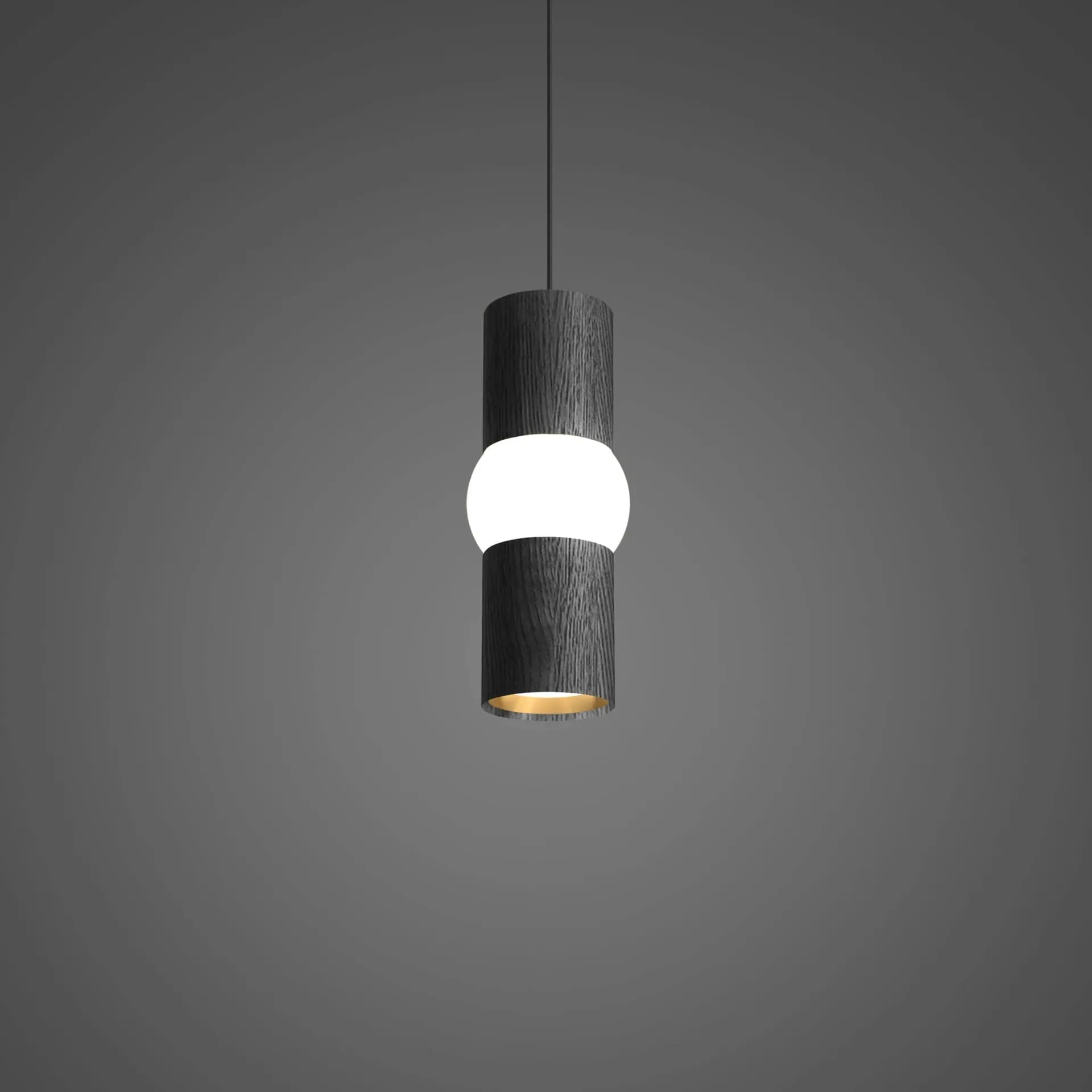 Lightbone Pendelleuchte, Small 24 cm, schwarze Eiche Oblure