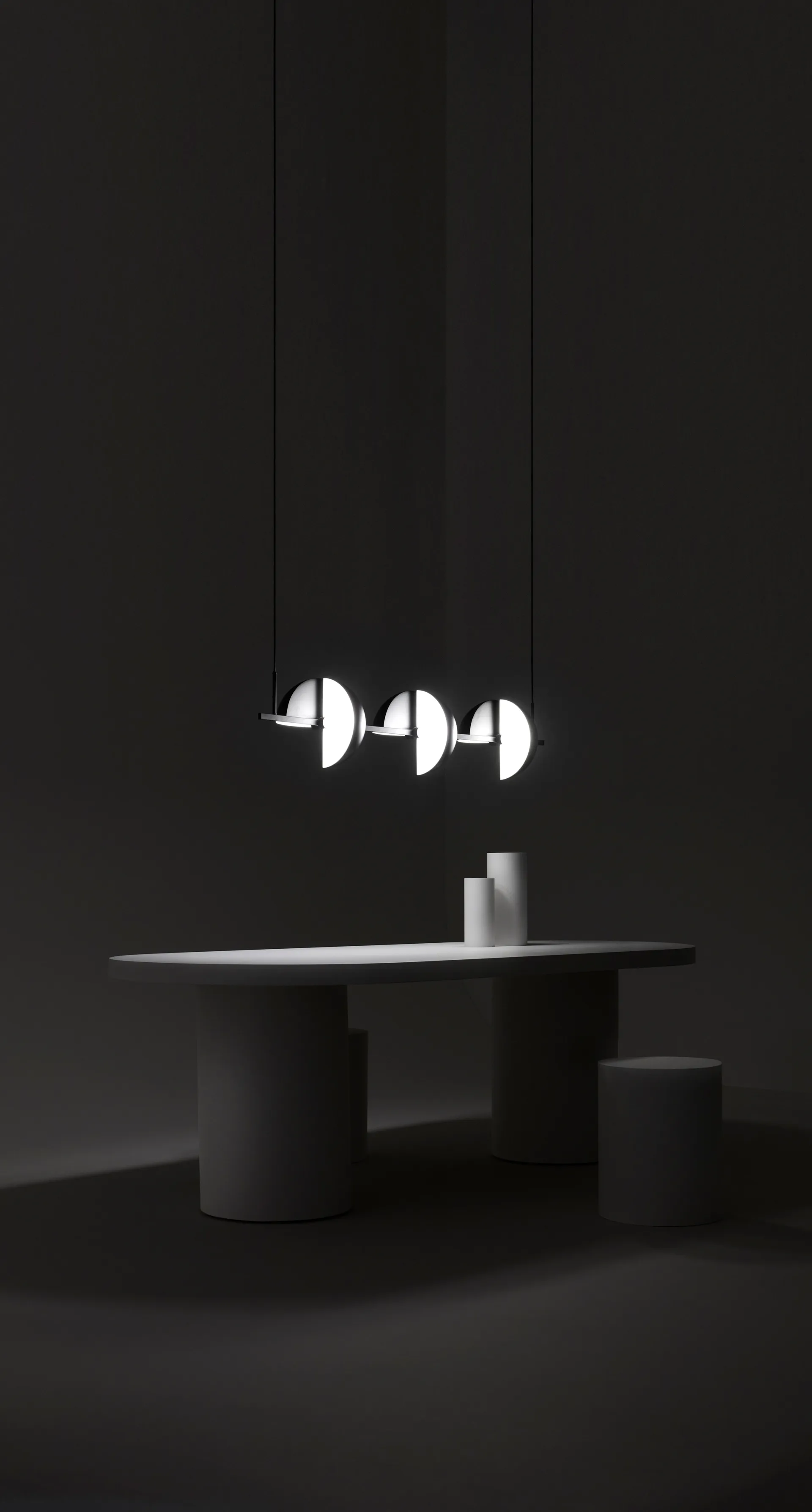 Trapeze triplett Pendelleuchte 140cm, Black Oblure