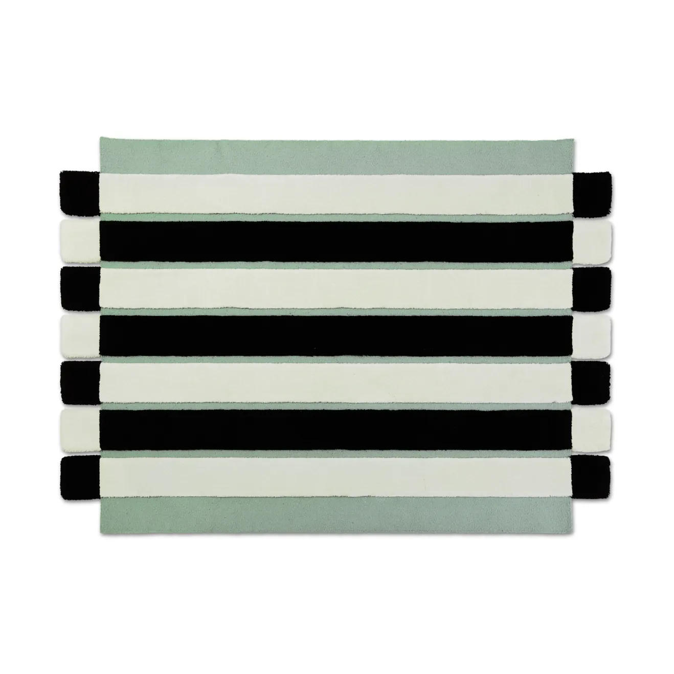 ODC Segment Rug Collection Stripe Chess Teppich, Mint-white-black, 200x300 cm Ogeborg