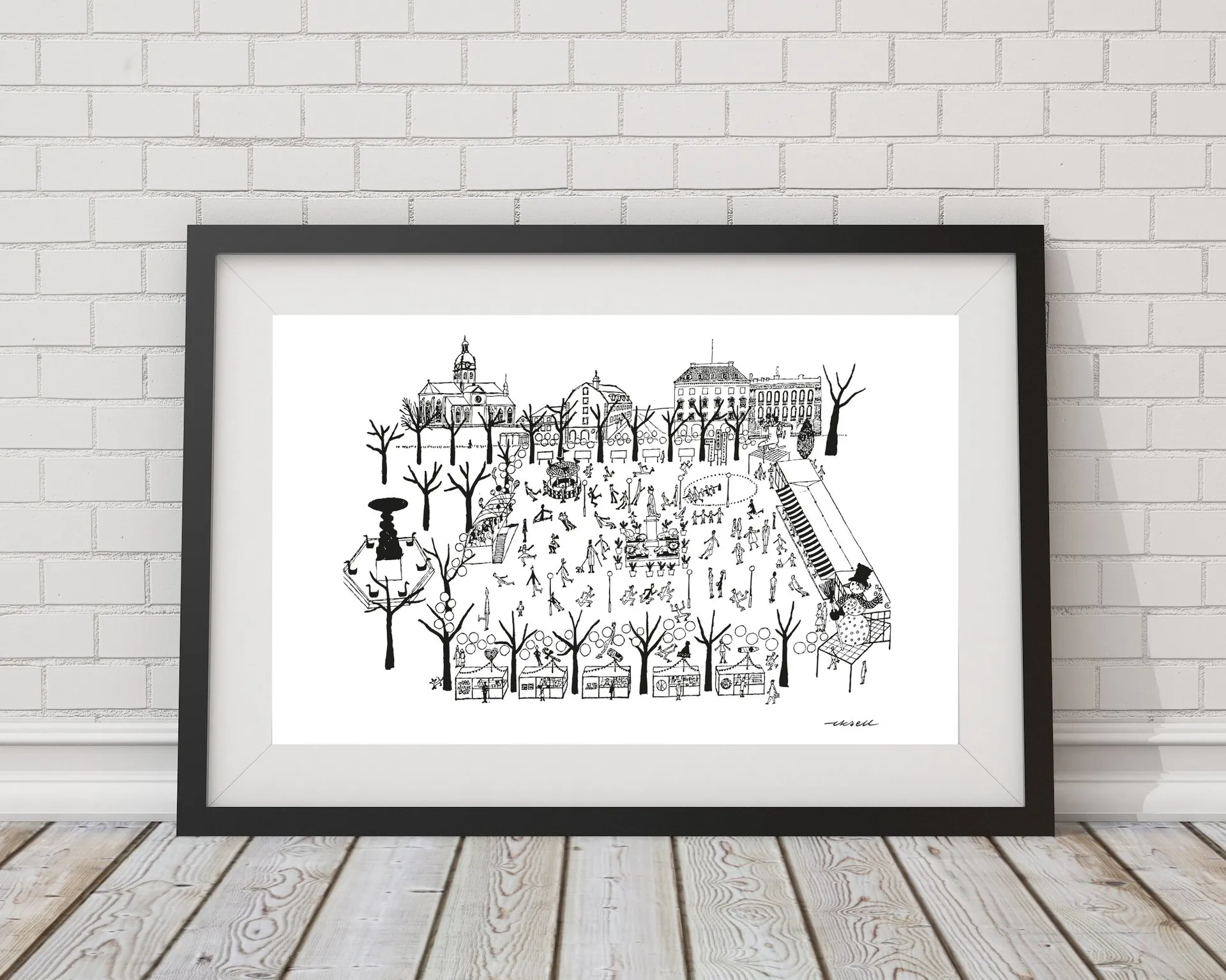 Kungsträdgården Poster, 50 x 70cm Olle Eksell