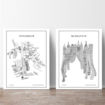 Manhattan Poster - 50 x 70cm - Olle Eksell