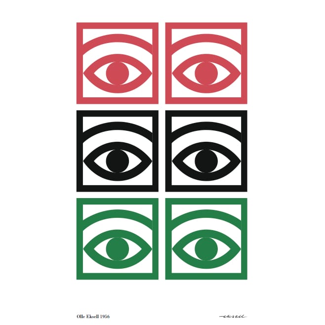 Ögon drei Augenpaare Poster - 50 x 70cm - Olle Eksell