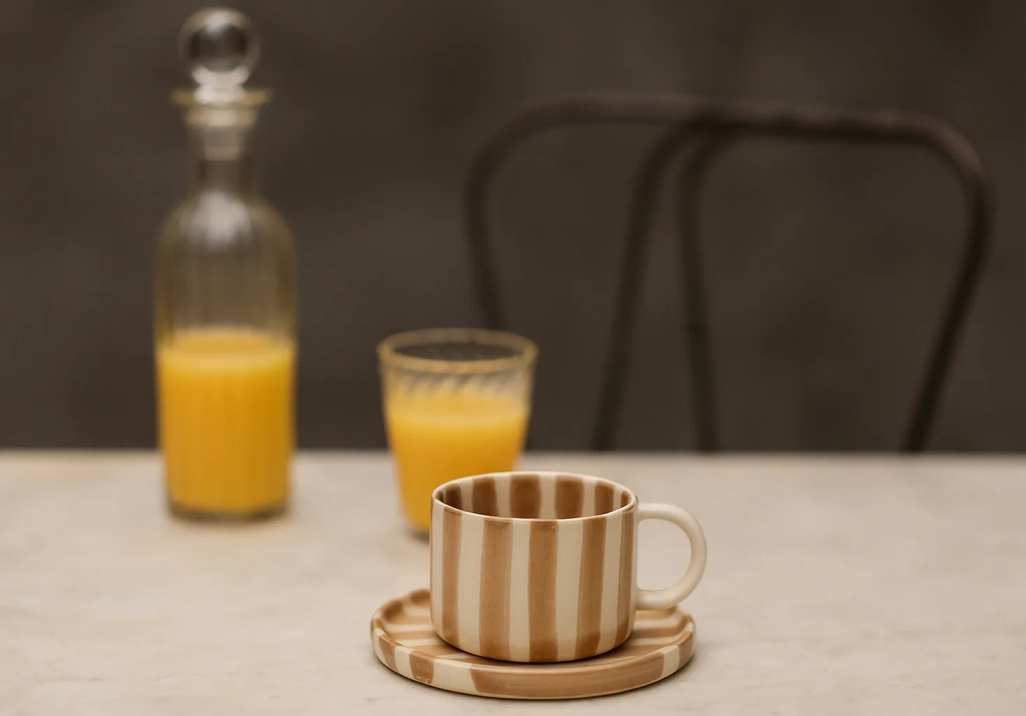 Monica Tasse mit Untertasse 4er-Pack - Beige,  Olsson & Jensen