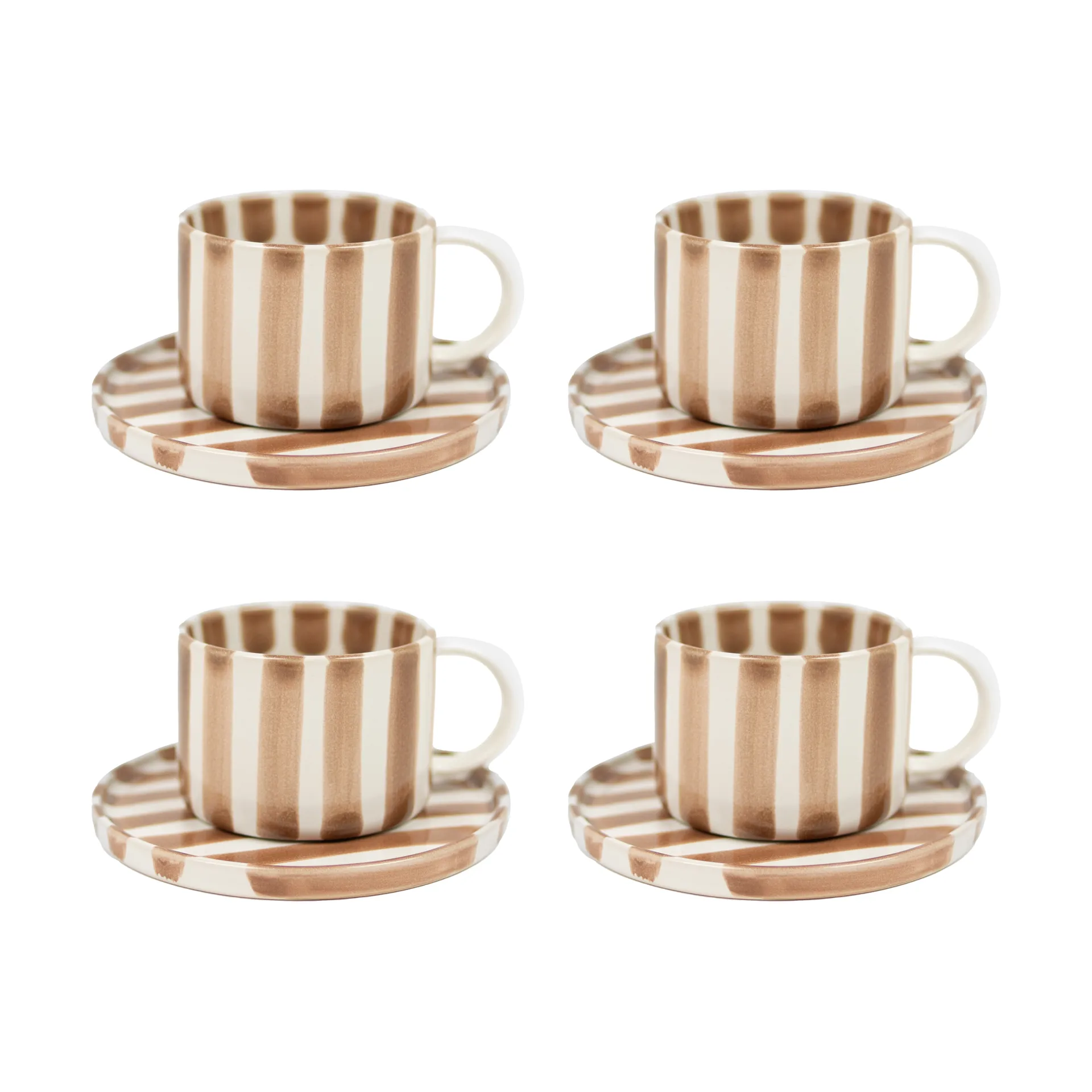 Monica Tasse mit Untertasse 4er-Pack - Beige Olsson & Jensen