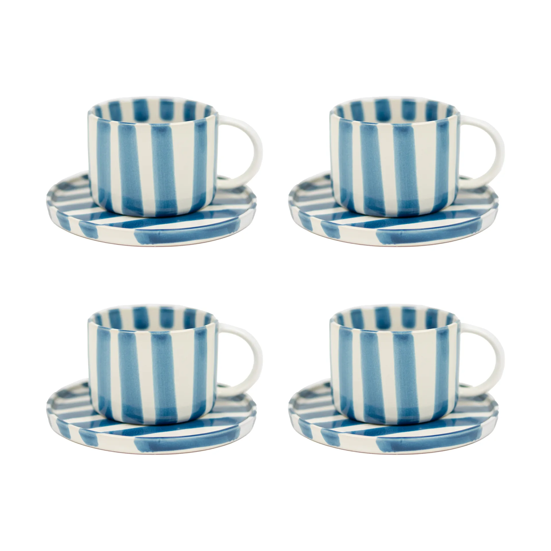 Monica Tasse mit Untertasse 4er-Pack - Blau Olsson & Jensen