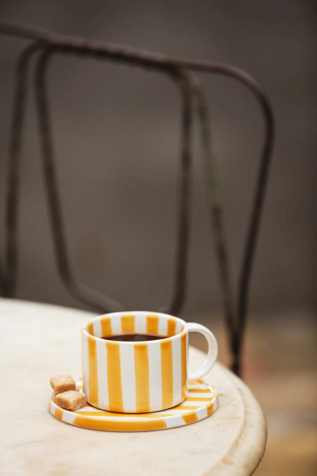 Monica Tasse mit Untertasse 4er-Pack - Gelb,  Olsson & Jensen