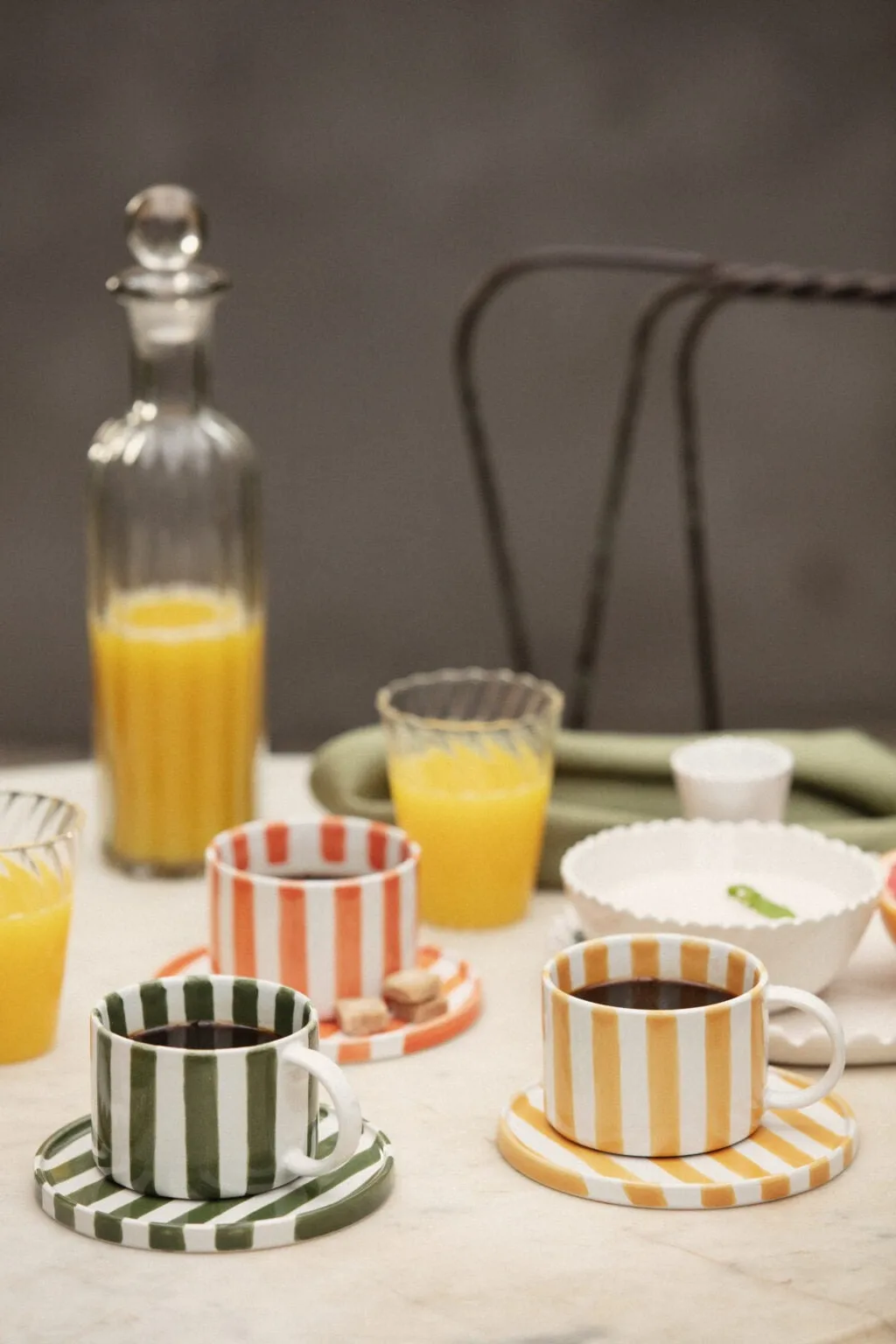 Monica Tasse mit Untertasse 4er-Pack - Grün,  Olsson & Jensen