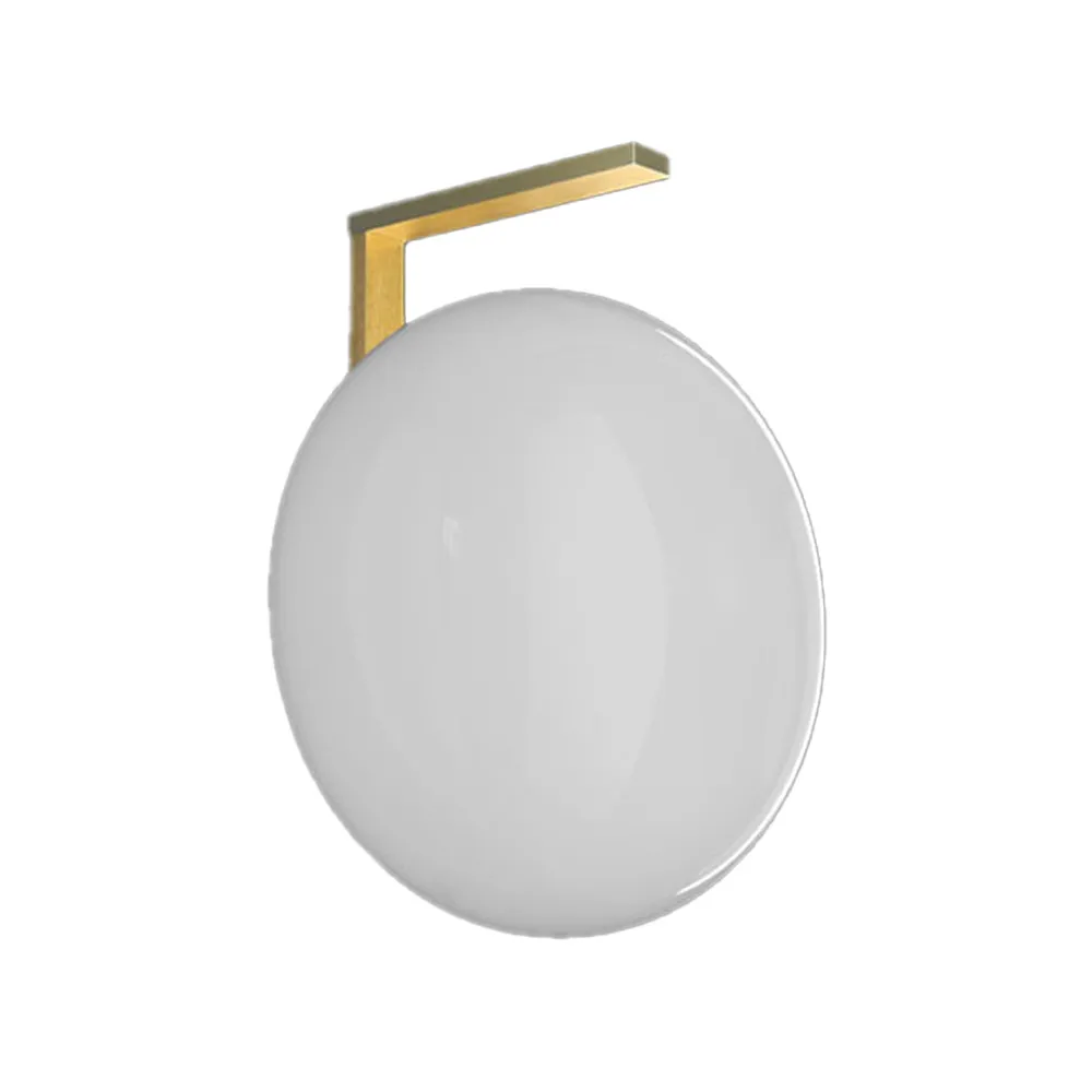 Alba 194 Wandleuchte, Opal, Messing Oluce