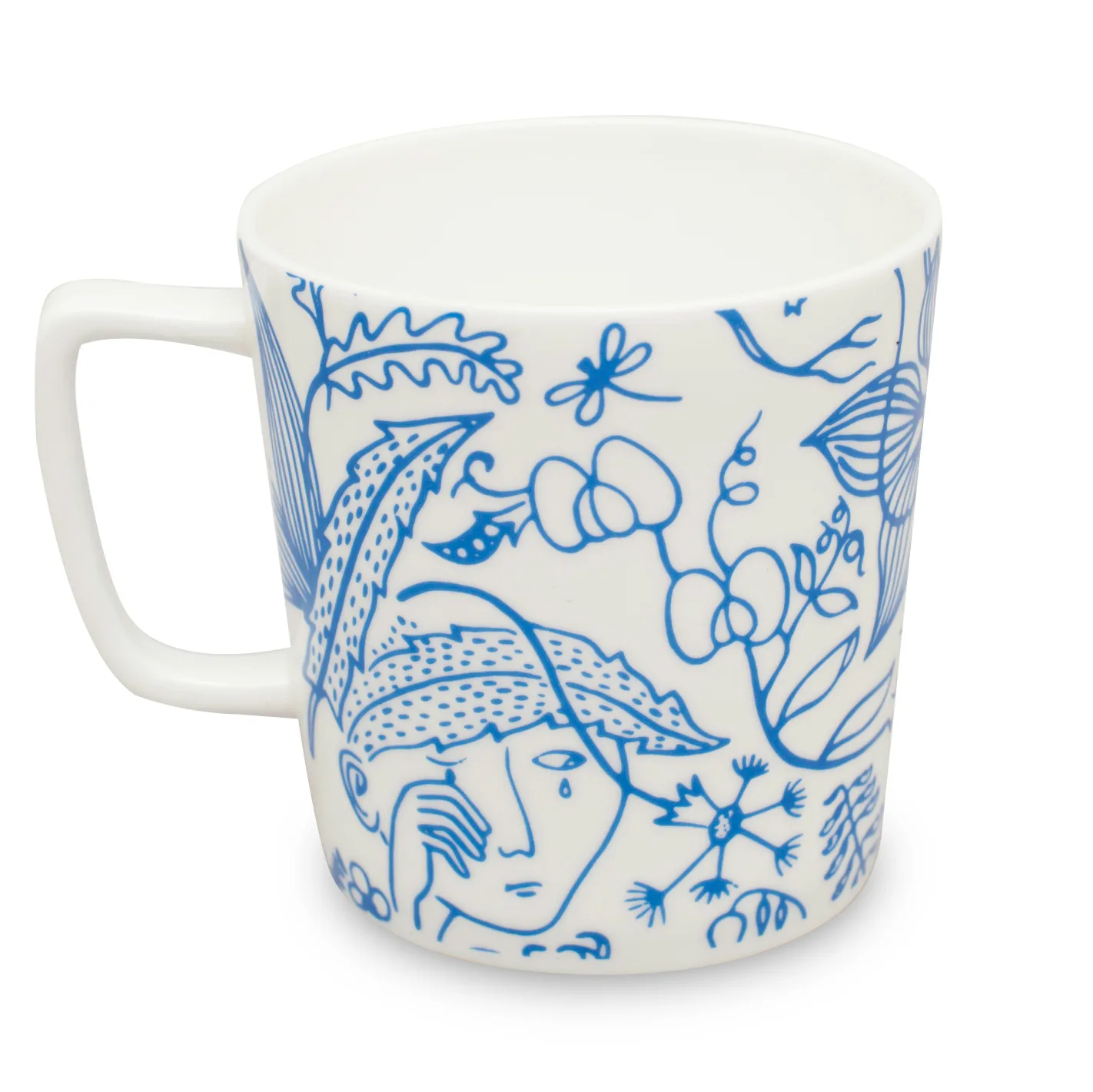 Grazia Tasse 32cl, Blau-weiß Opto Design