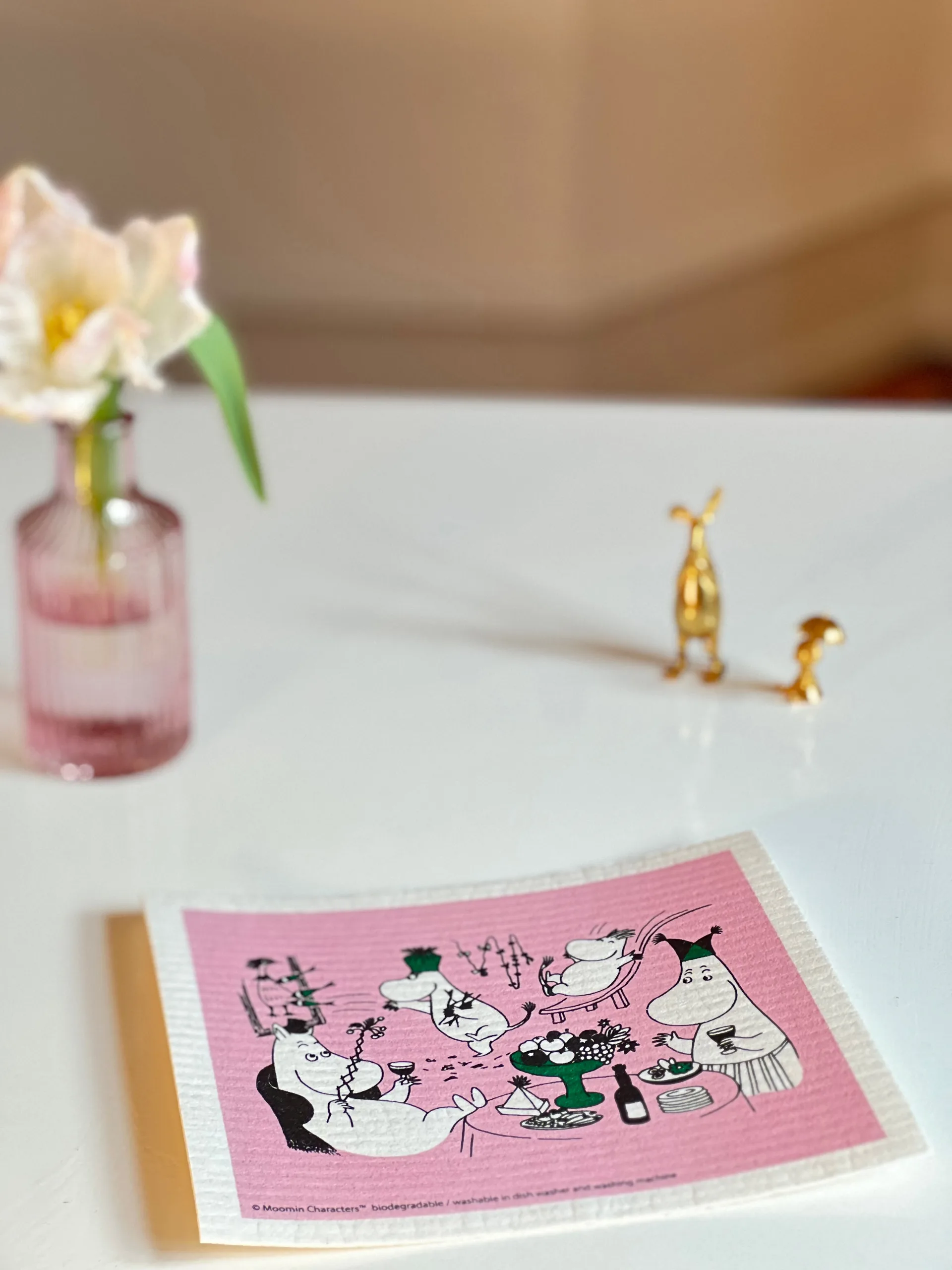 Moomin 80 Geschirrtuch 17x20 cm, Rosa Opto Design