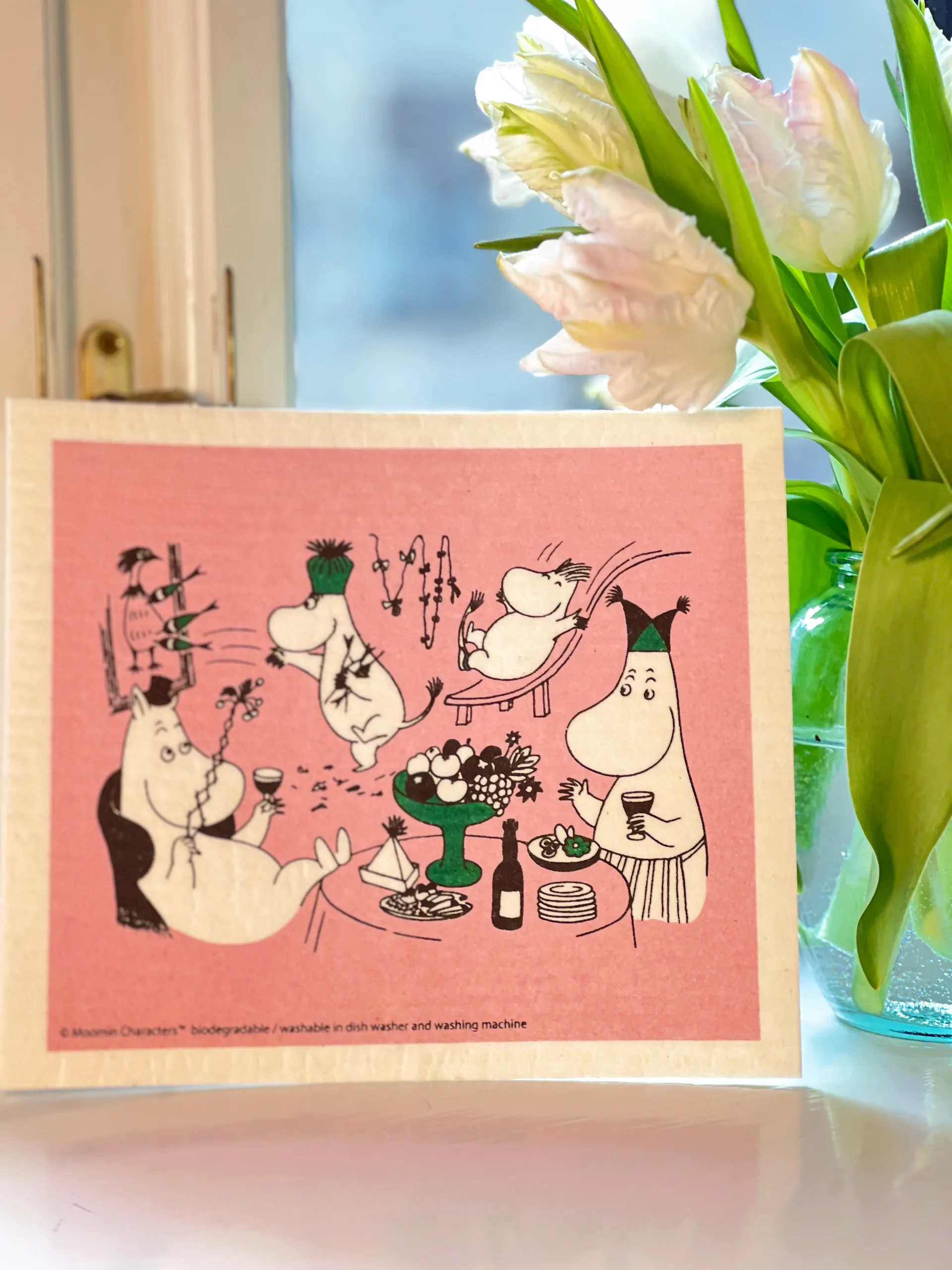 Moomin 80 Geschirrtuch 17x20 cm, Rosa Opto Design