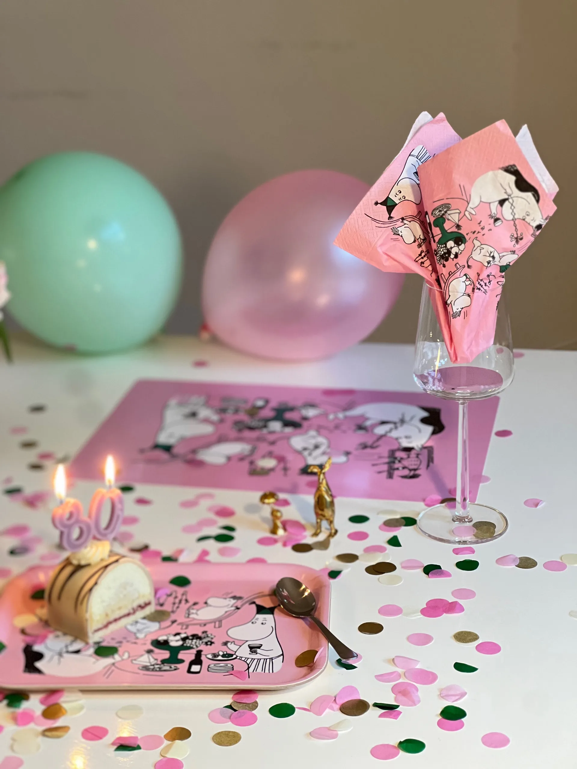 Moomin 80 Papierservietten 20er-Packung, Rosa Opto Design