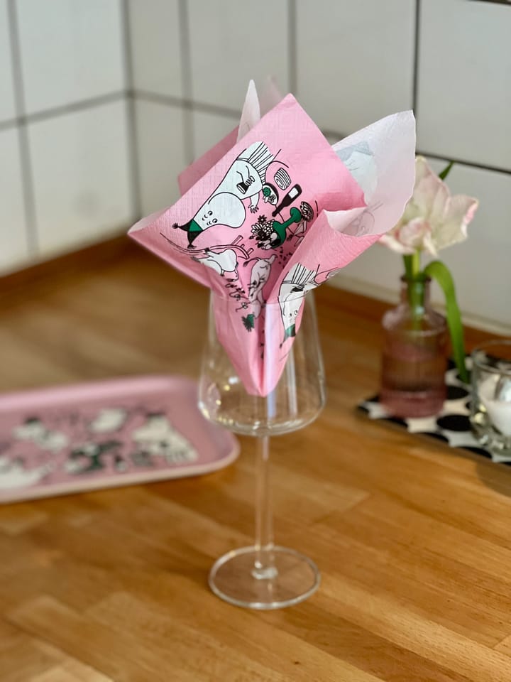 Moomin 80 Papierservietten 20er-Packung, Rosa Opto Design