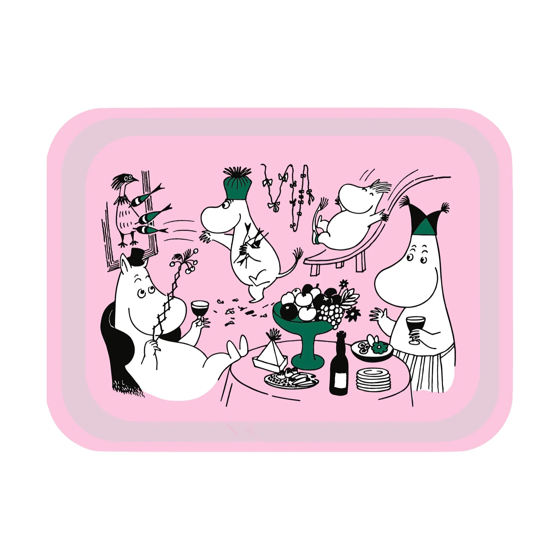 Moomin 80 Tablett 20x27 cm, Rosa Opto Design