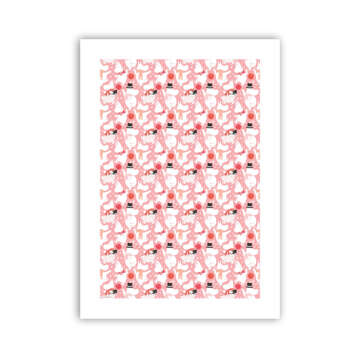 Opto Design Moomin celebration Geschirrtuch 70x50 cm Weiß-Rosa